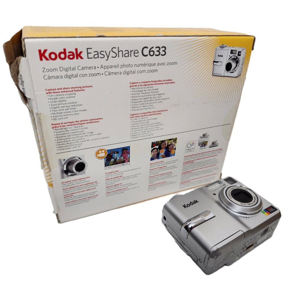 Kodak Digital Camera EasyShare C633 6.1MP Shown Tested/Cracked Screen PARTS - Picture 3 of 10